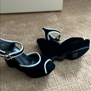 Chunky funky black and white heals! NWOT